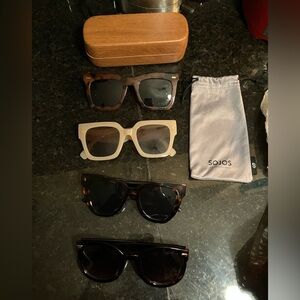 Sojos Women's Sunglasses - Black and Cream